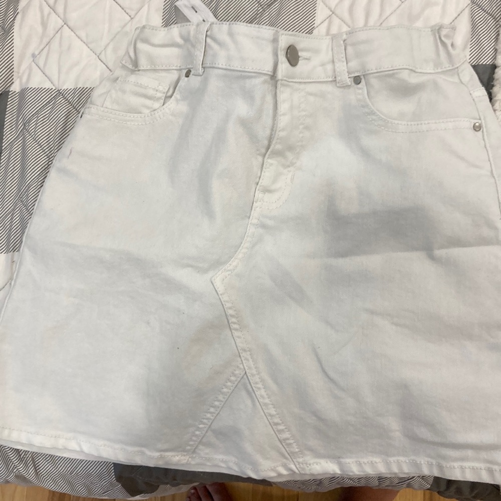 White youth jean skirt